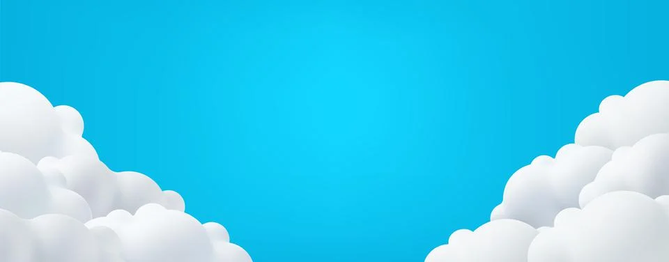Beautiful clouds on blue backdrop. Illustrazione stock