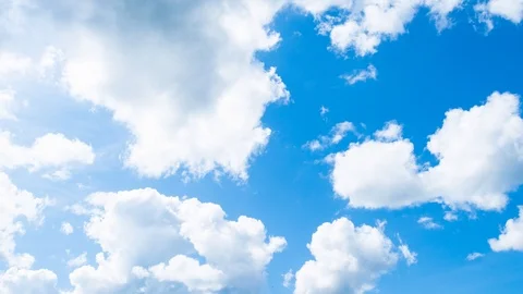 Beautiful clouds in blue sky in summer day Stock Footage 112282211