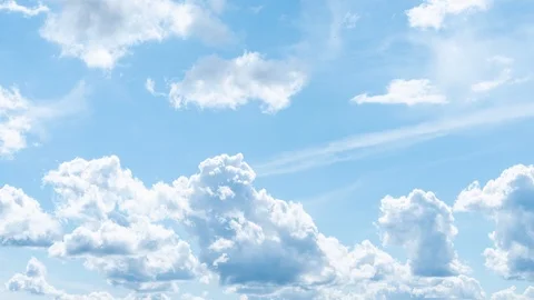 Beautiful clouds in blue sky in summer day Stock Footage 112282219