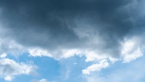 Beautiful clouds in blue sky in summer day Stock Footage 112282220