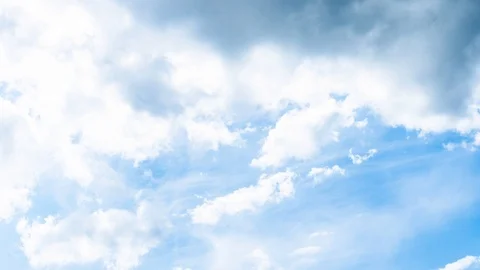 Beautiful clouds in blue sky in summer day Stock Footage 112282222