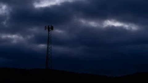 Beautiful Clouds in this Cell Tower Sunrise Time-lapse. Stock Footage 144285403