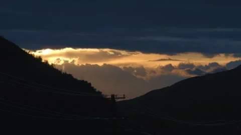Beautiful clouds eclipsed by power lines Vidéo 272495787