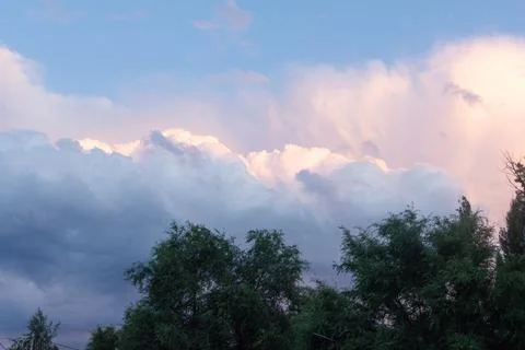 Beautiful clouds in the evening sky Stock Photos