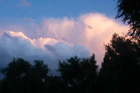 Beautiful clouds in the evening sky Stock Photos