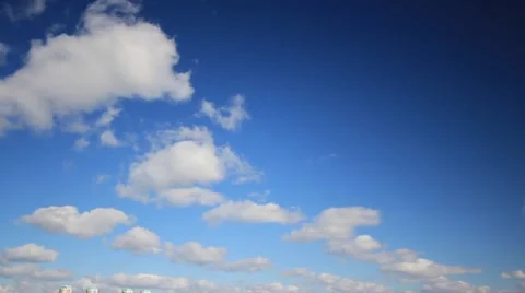 Beautiful clouds float in the sky rapidly blue Stock Footage 48266541