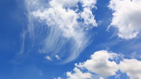 Beautiful Clouds Floating On Blue Sky Stock Footage 51308367