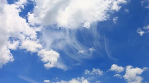Beautiful Clouds Floating On Blue Sky Stock Footage 51309157