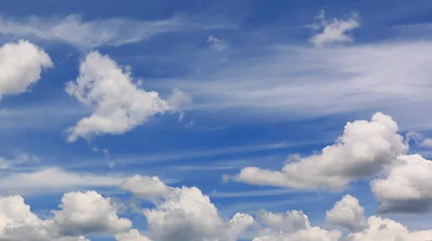 Beautiful Clouds Floating On Blue Sky Stock Footage 51318549