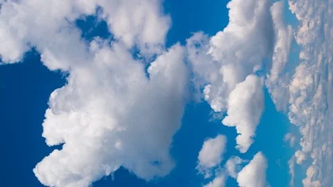 Beautiful Clouds Floating in Blue Sky Background 4K Time Lapse (vertical screen) Stock Footage 97614988