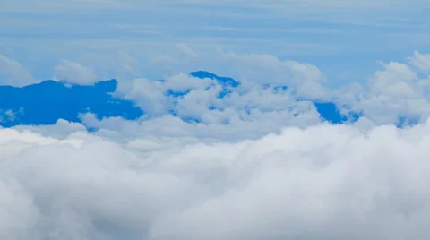 Beautiful Clouds Floating On Mountain Valley 4K Time Lapse Stock Footage 65364163