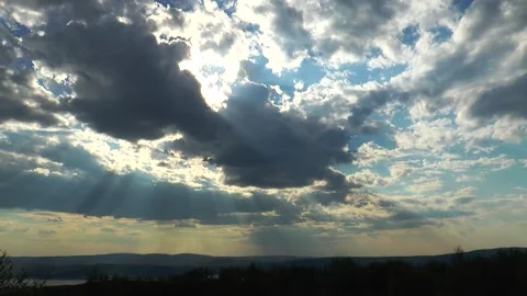 Beautiful clouds fly over the Stock Footage 317183850