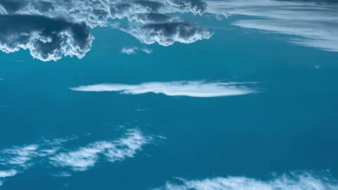 The beautiful clouds flying in the blue sky. time lapse Video stock 132600168