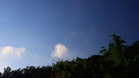 Beautiful clouds flying fast over mountain tops.Scenic landscape view. Stock Footage 277953864