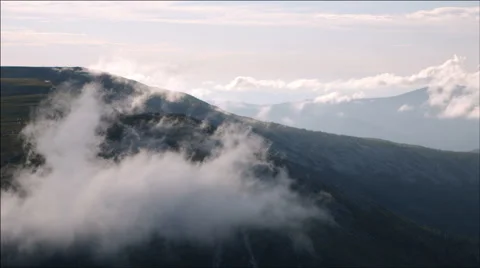 Beautiful clouds on the mountain hills Stock Footage 40499774