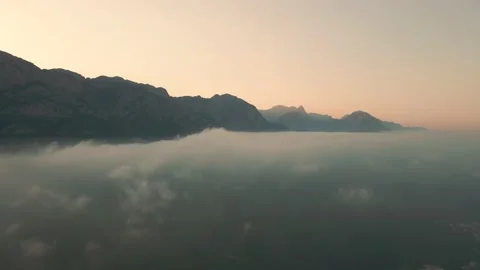 Beautiful clouds in the mountains at sunset, turkey 4k Stock Footage 214962508