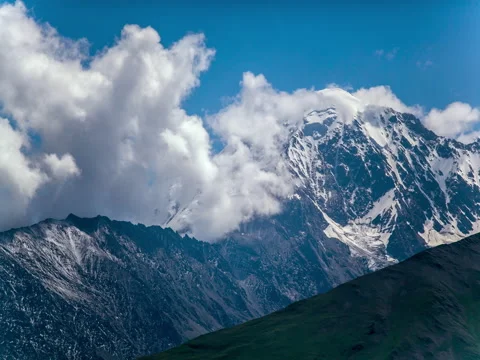 Beautiful clouds in mountains timelapse 5k Stock Footage 71680778