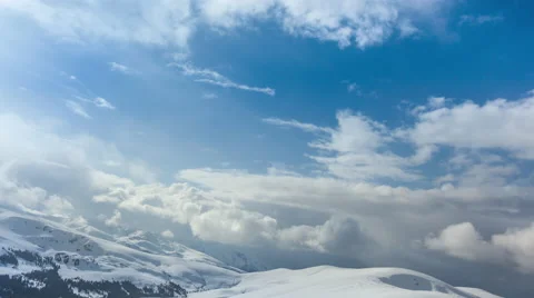 Beautiful clouds over mountains 4K Timelapse Stock Footage 48084916