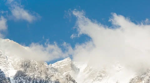 Beautiful clouds over mountains HD Timelapse Stock Footage 48083102