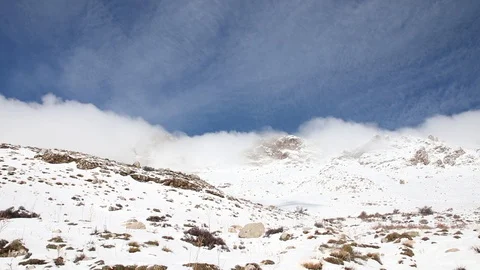 Beautiful Clouds Over Mountains timelaps Stock Footage 129607496