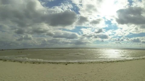 Beautiful clouds over the sea Stock Footage