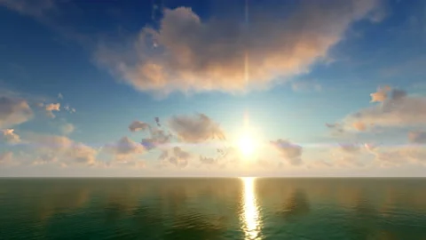 Beautiful clouds over the sea at sunset Video stock 136515904