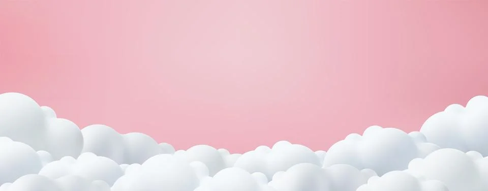 Beautiful clouds on pink backdrop. Stockillustratie