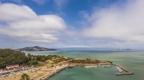 Beautiful clouds rolling over bay area 動画素材 63654937