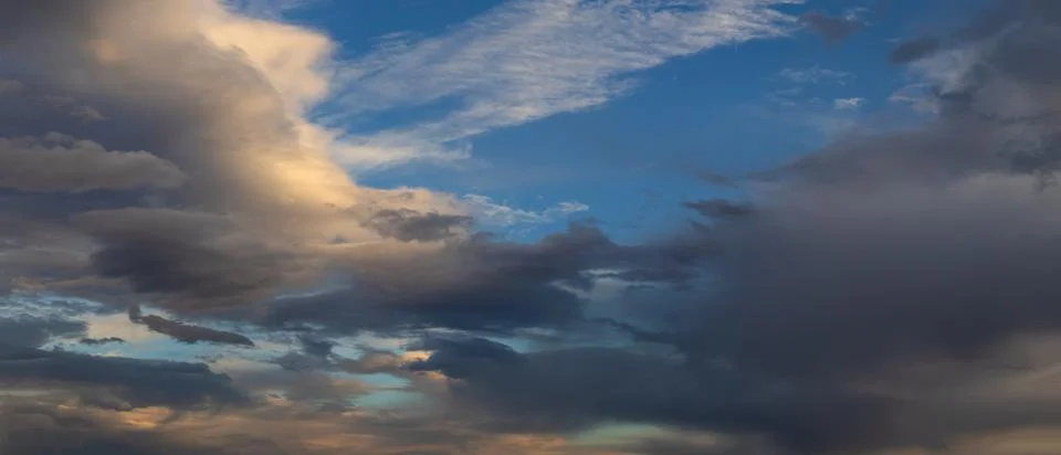 Beautiful clouds in the sky - panorama cloudscape Stock Photos