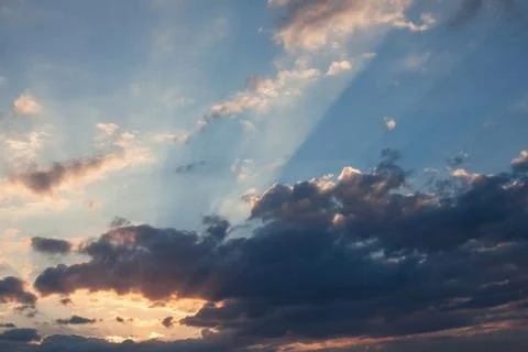 Beautiful clouds in the sky at sunset Stock Photos