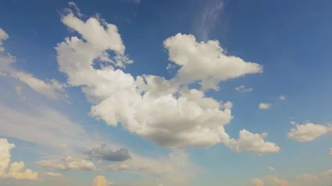 Beautiful clouds in the sky. Timelapse of clouds in the clear sky. Blue sky with 動画素材 139438597