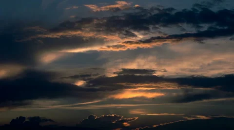 Beautiful clouds at sunset Stock Footage 48117295