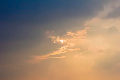 Beautiful clouds on sunset sky Stock Photos
