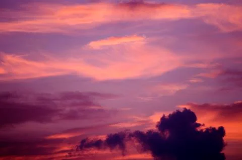 Beautiful clouds on sunset sky Foto stock