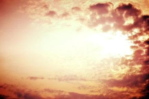 Beautiful clouds on sunset sky Stock Photos