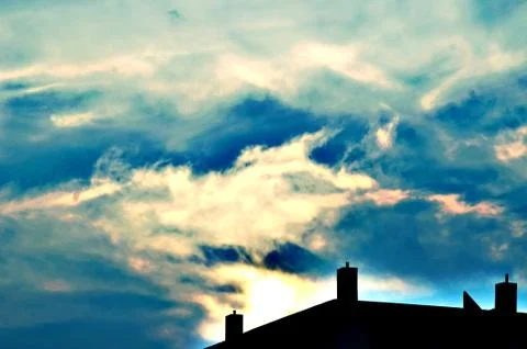 Beautiful clouds on sunset sky Foto stock