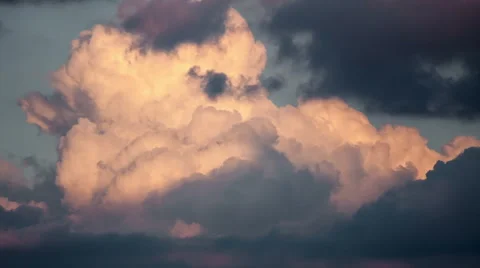 Beautiful clouds on a sunset, timelapse Stock Footage 42816234