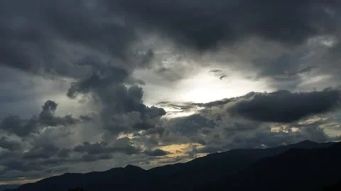 Beautiful clouds time lapse moving sky and mountain Stock Footage 160542612
