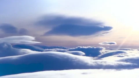 Beautiful clouds, the view from the cockpit Stock Footage 76646297