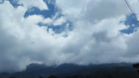 Beautiful clouds when it's cloudy on the edge of the mountain 4K 30FPS Timelapse Stock Footage 168525777