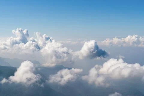 Beautiful Cloudscape. Aerial view of clouds Stock Photos