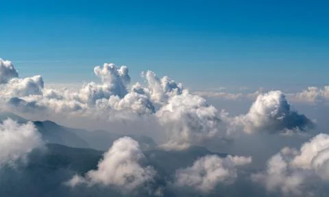 Beautiful Cloudscape. Aerial view of clouds Stock Photos
