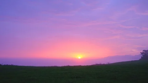 Beautiful cloudscape at colorful sunrise Stock Footage 88101366