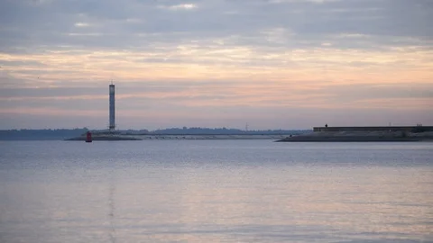 Beautiful cloudscape at dawn with colorful clouds Stock Footage 88390169