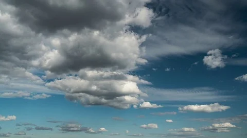 Beautiful cloudscape day time lapse. Clouds moving in the sky. Panoramic scene Stock Footage 77578183