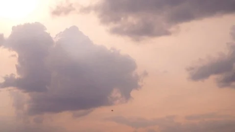 Beautiful cloudscape with large, building clouds Stock Footage 95117344