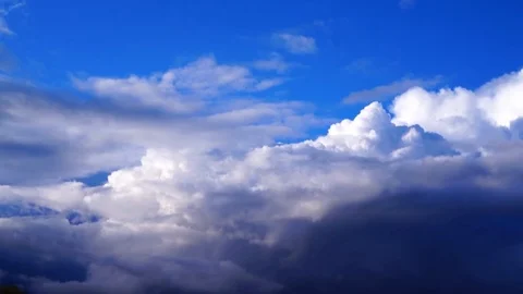 Beautiful cloudscape with large, building clouds Stock Footage 95571866