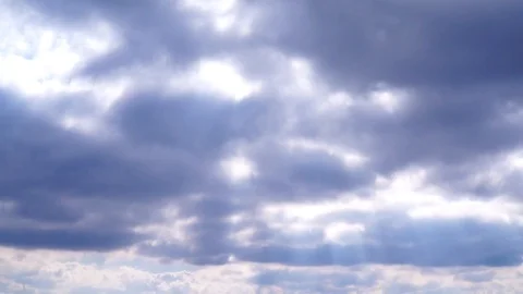 Beautiful cloudscape with large, building clouds Stock Footage 95590548