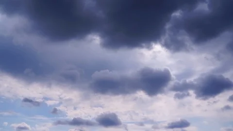Beautiful cloudscape with large, building clouds Stock Footage 95882728