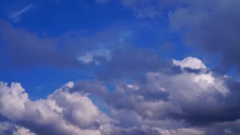 Beautiful cloudscape with large, building clouds Stock Footage 96055650